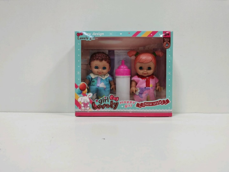 Two 5-Inch New Large-Sized Rubber-Lined Dolls