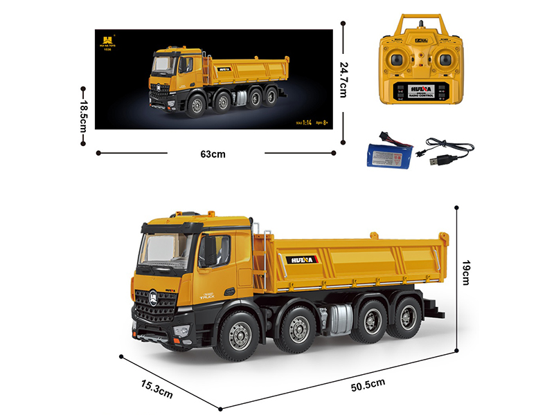 1:14 12-Channel Semi-Alloy Remote-Control Dump Truck