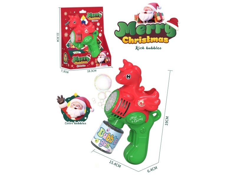 Christmas Electric Light Unicorn Bubble Gun