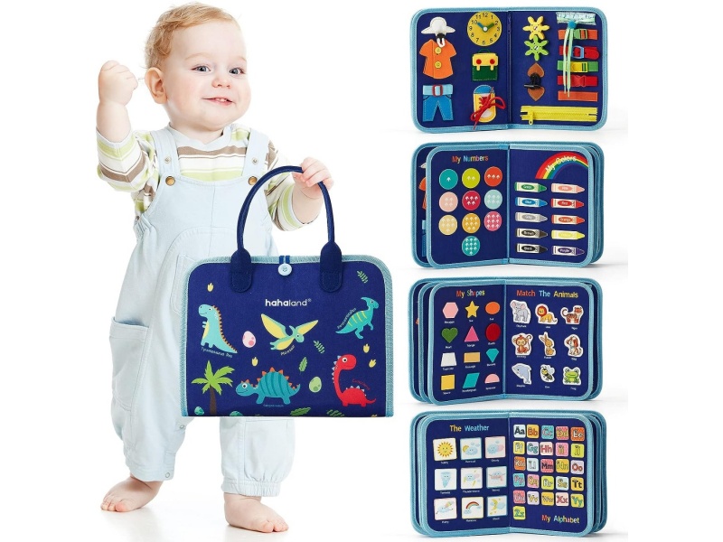 Montessori Early Education And Intelligence Learning Book For Children - Dinosaur World (Eight-Sided Hand-Held Edition)