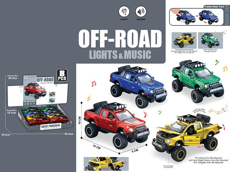 Friction Ford Raptor Off-Road Vehicle With Sound And Lights 8PCS/Box