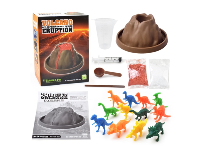 Volcanic Eruption DIY Experiment Device + Dinosaurs Toy