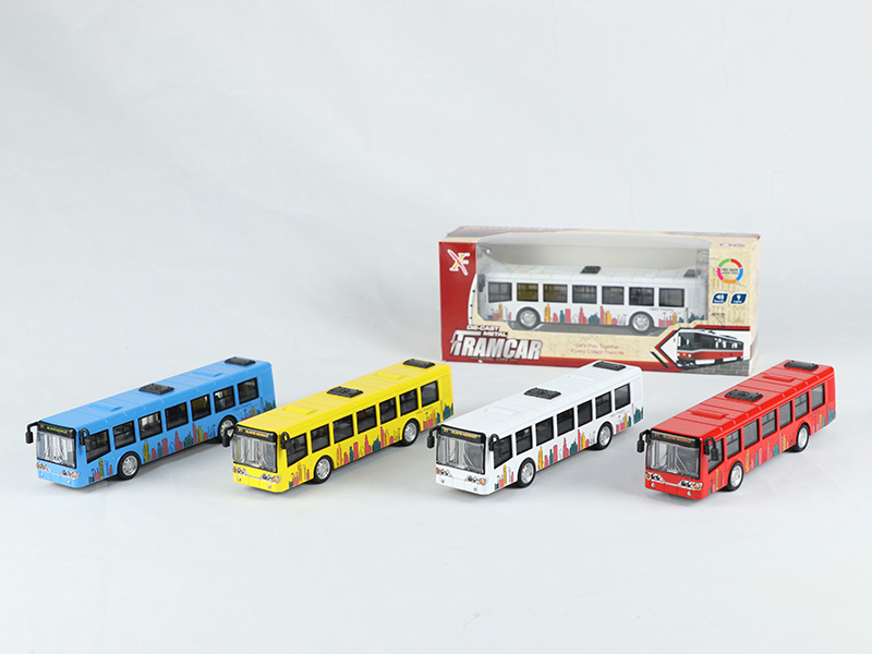 1:90 Pull Back Alloy Bus, 3 Door Can Open