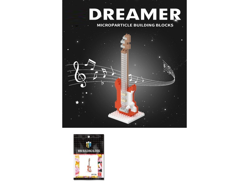 Red Electric Guitar 118 PCS In The Musical Instrument Series Building Blocks