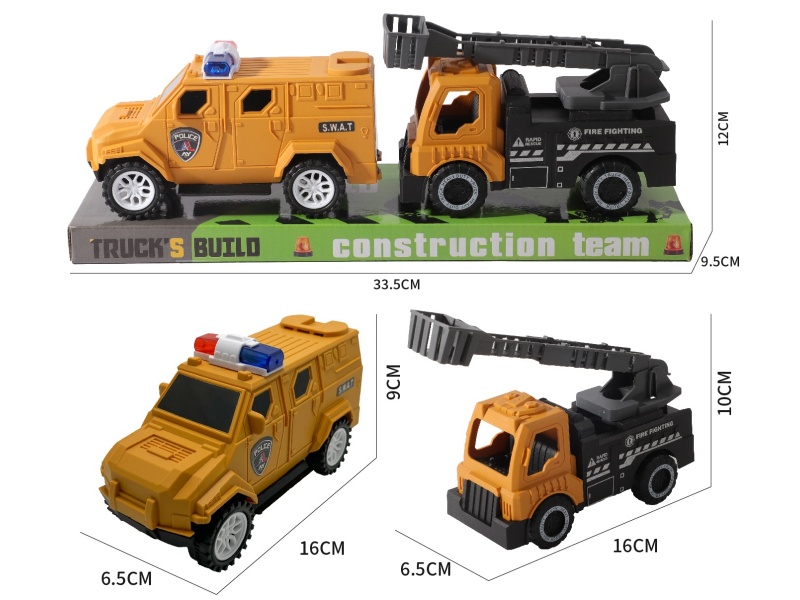 Slide Engineering Aerial Ladder Truck + Police Car