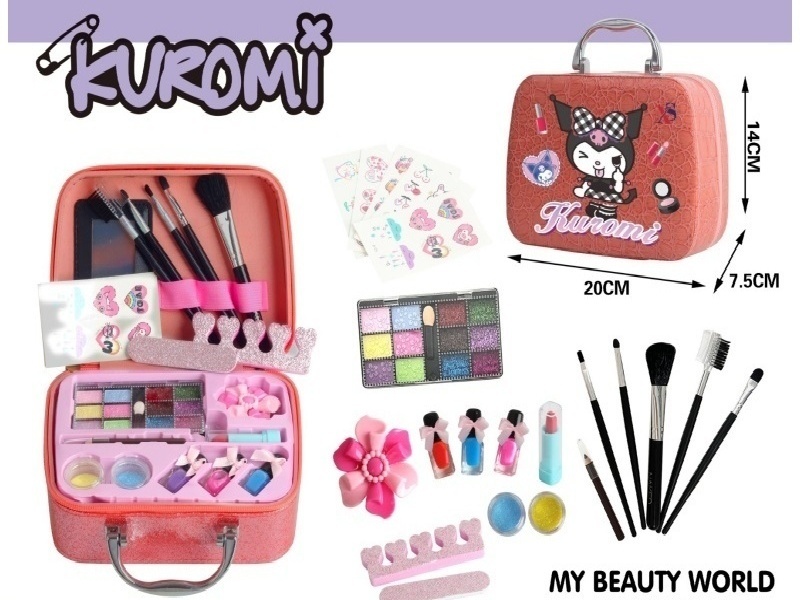 Kuromi Cosmetic Handbag (Glossy Powder Printed Pattern)