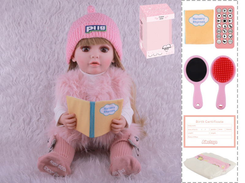 22-Inch Bionic Smart Rebirth Doll, Capable Of Bionic Shaking Of The Head, Raising Of The Hand, Mouth Movement To Speak, Intelligent Dialogue, Recording, Imitating The Tongue, Oral Skills, Dance Music