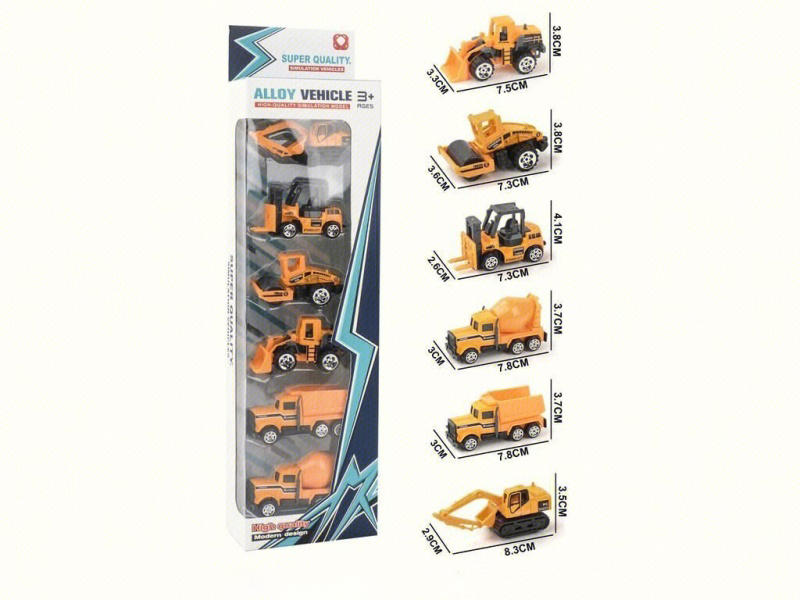 6 Pieces Of Sliding Engineering Alloy Vehicles