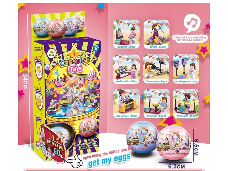 8-In-1 Band Girls' Small Lego-Style Building Blocks