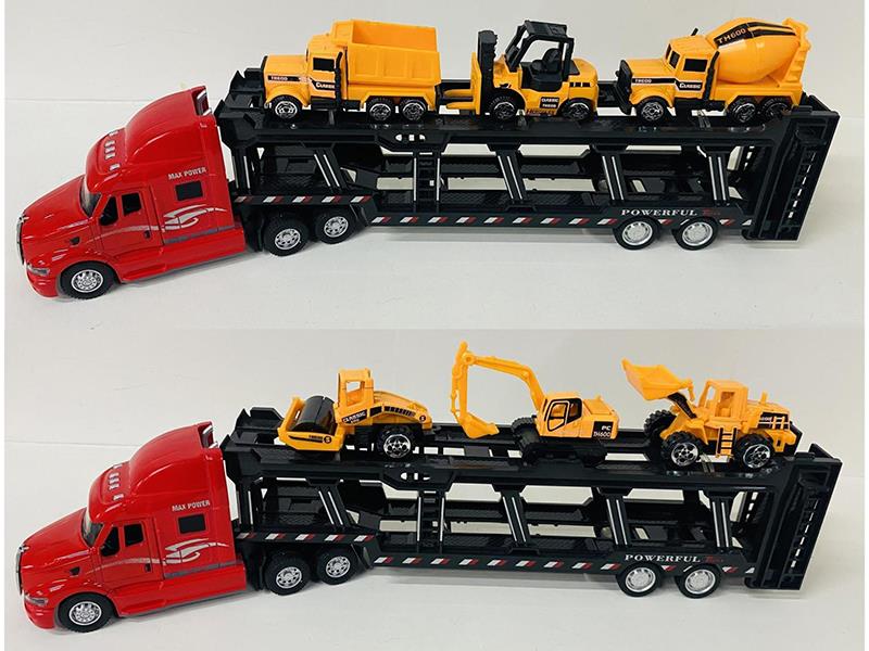 1:50 Alloy Trailer With 3 Slide Engineering Trucks