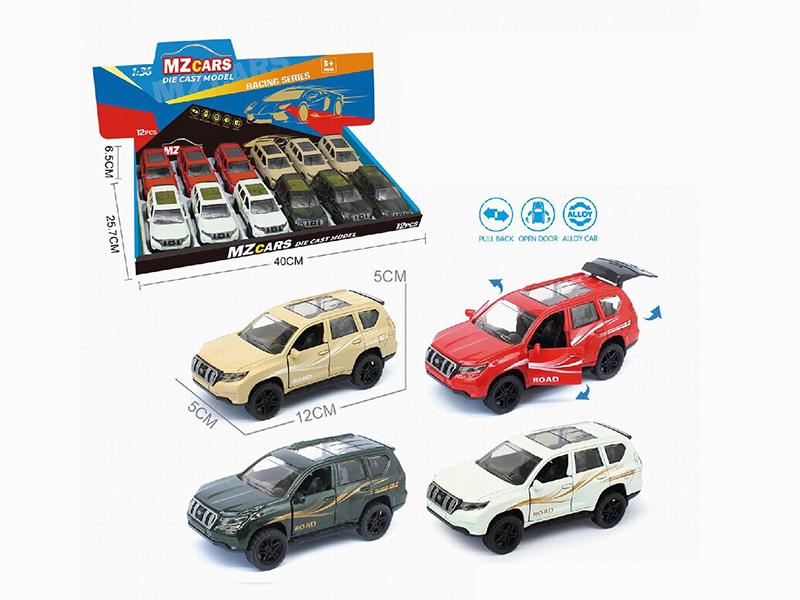 1:36 Pull Back Alloy Off-Road Vehicle(3 Doors Can Open) 12pcs