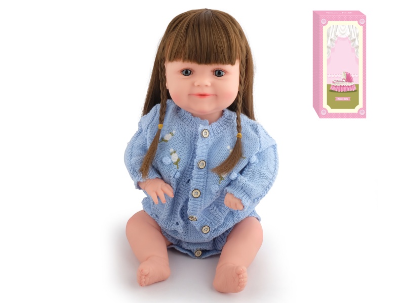 50cm Soft Plastic Reborn Doll(Wig Sheath)With Feeding-Bottle, Magnetic Pacifier, Diaper, Birth Card