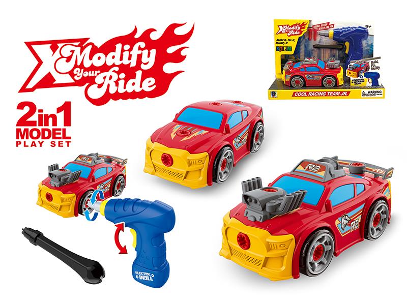 DIY Assembly Mustang Refitted Vehicle Toy With Electric Drill