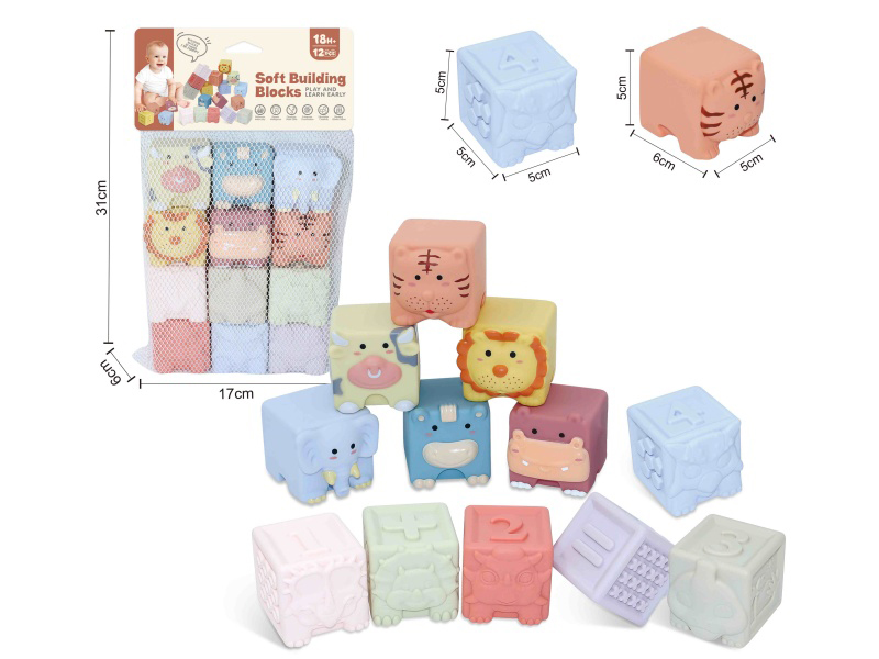 Animal & Dinosaur Numbers Soft Building Blocks 12PCS