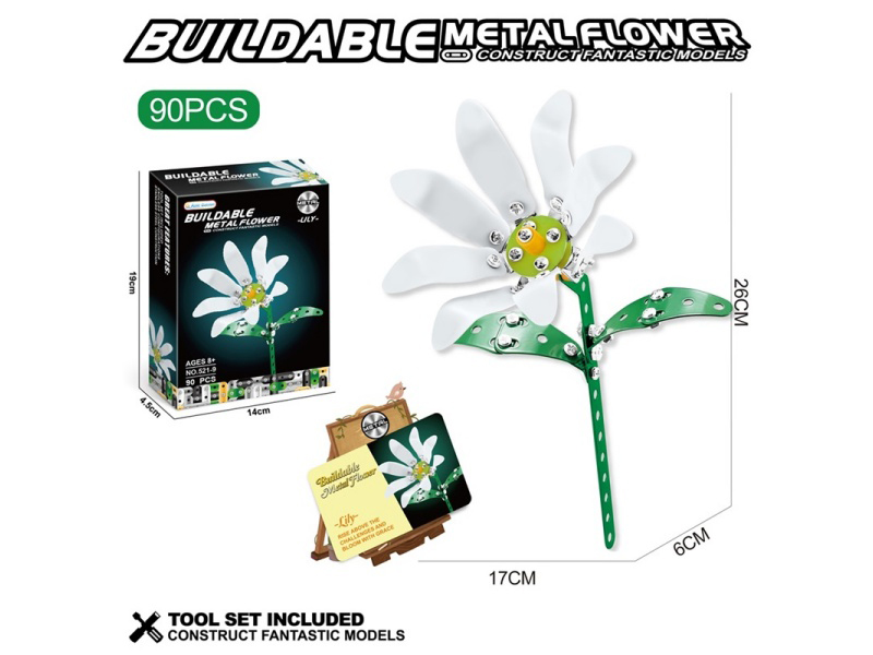 Metal Building Blocks - 90 Pieces Of Lilies
