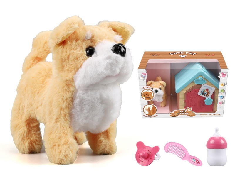Electric Plush Dog With Pet Cabin