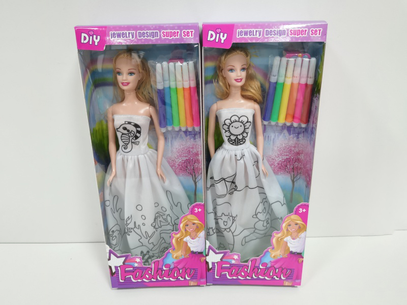 DIY Doll Clothing Coloring Strip Box Style 1