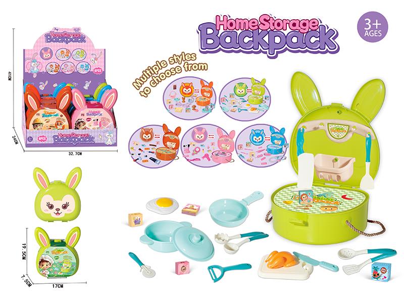 Storage Backpack Play House Toys 6pcs