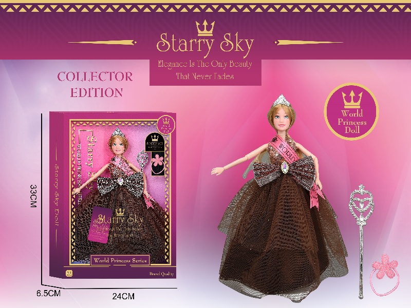 11.5-Inch 11-Joint - World Princess Series - Crown - Champion Tie - Magic Wand - Rubber Band