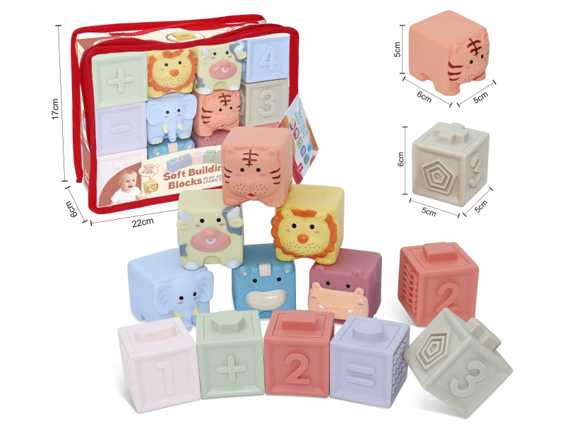 Animal & Numbers Soft Building Blocks 12PCS