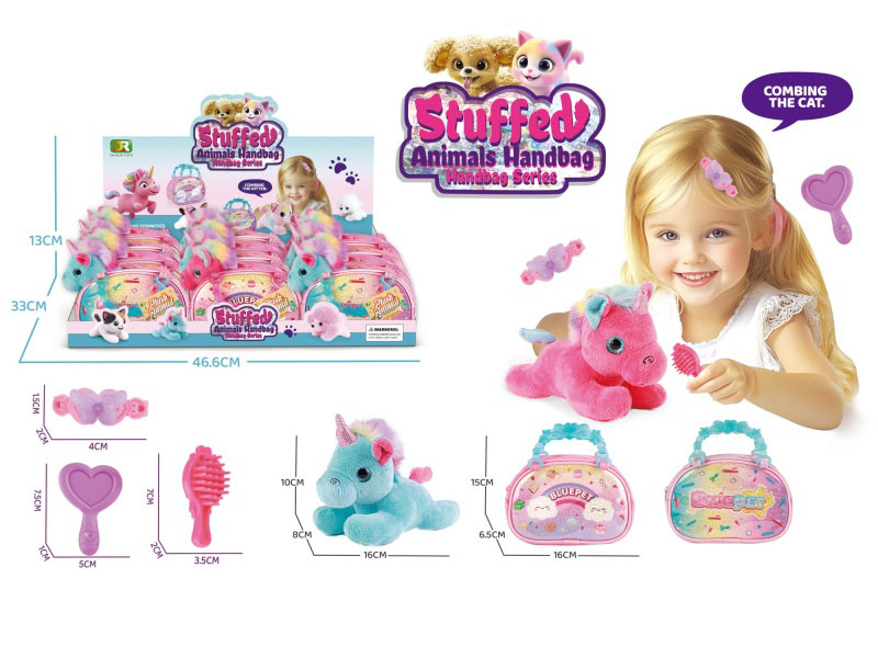 Plush Unicorn Beauty Handbag