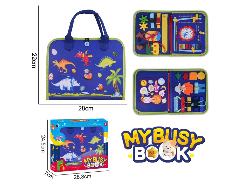 Montessori Early Childhood Education And Intelligence - Felt 3-Page Dinosaur Busy Edition