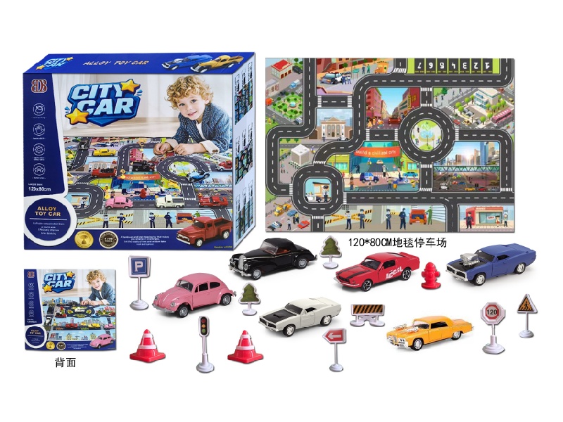 Alloy Car + Carpet Parking Lot +2 Random Alloy Cars With Pictures