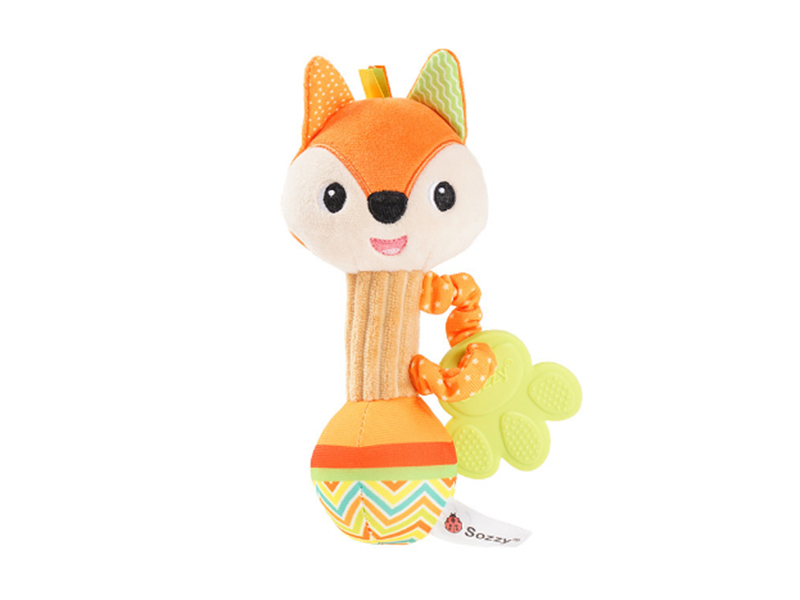 Plush Animal Hand Rattles - Fox
