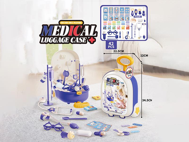 Blue Medical Toy Luggage Case 42pcs