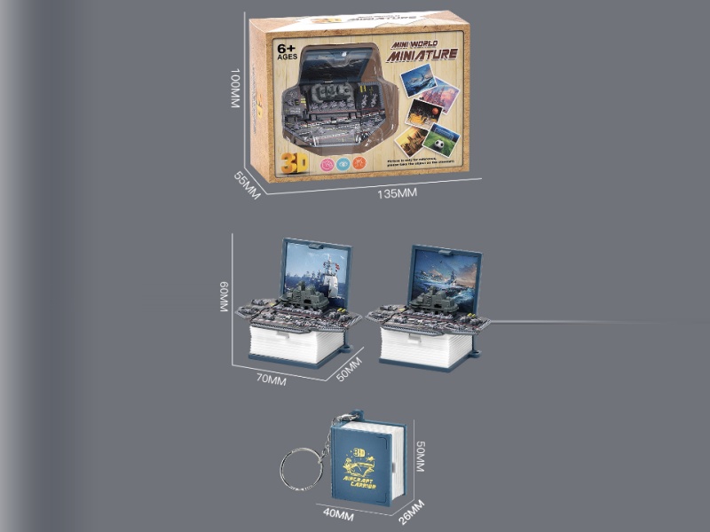 3D Stereoscopic Folding Bomb Bursting Book -Mini Aircraft Carrier (Upgraded And Enhanced Version)