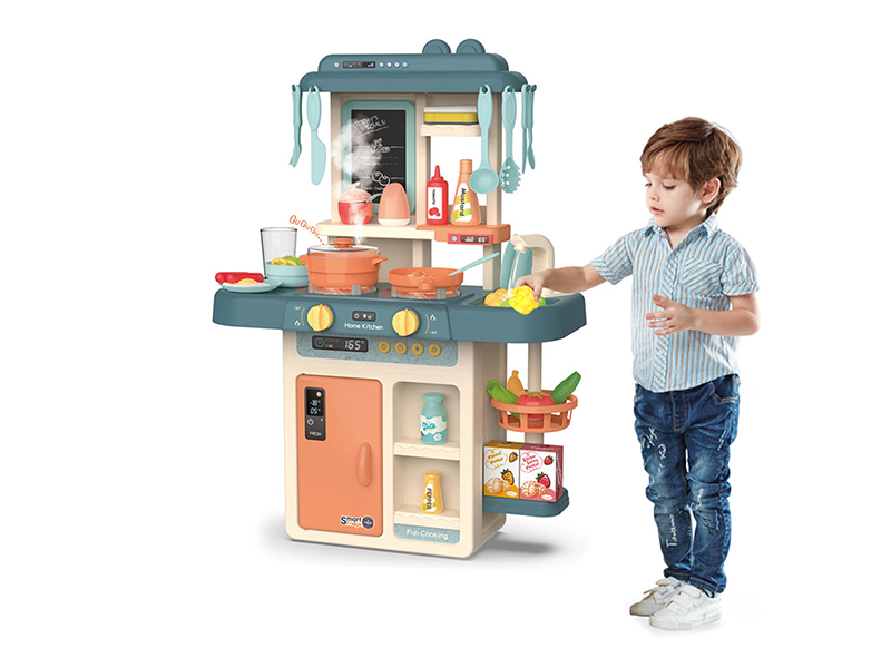 55 Accessories Electric Water Function Kids Pretend Play Happy Real Cooking Mist Spray Table Set Big Kitchen Toy
