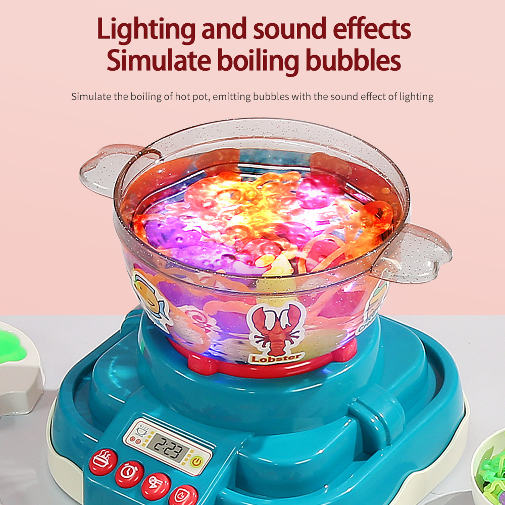 The sound and light effects of the Hot Pot Magic Water Sprite toy simulate the bubbling of a real hot pot