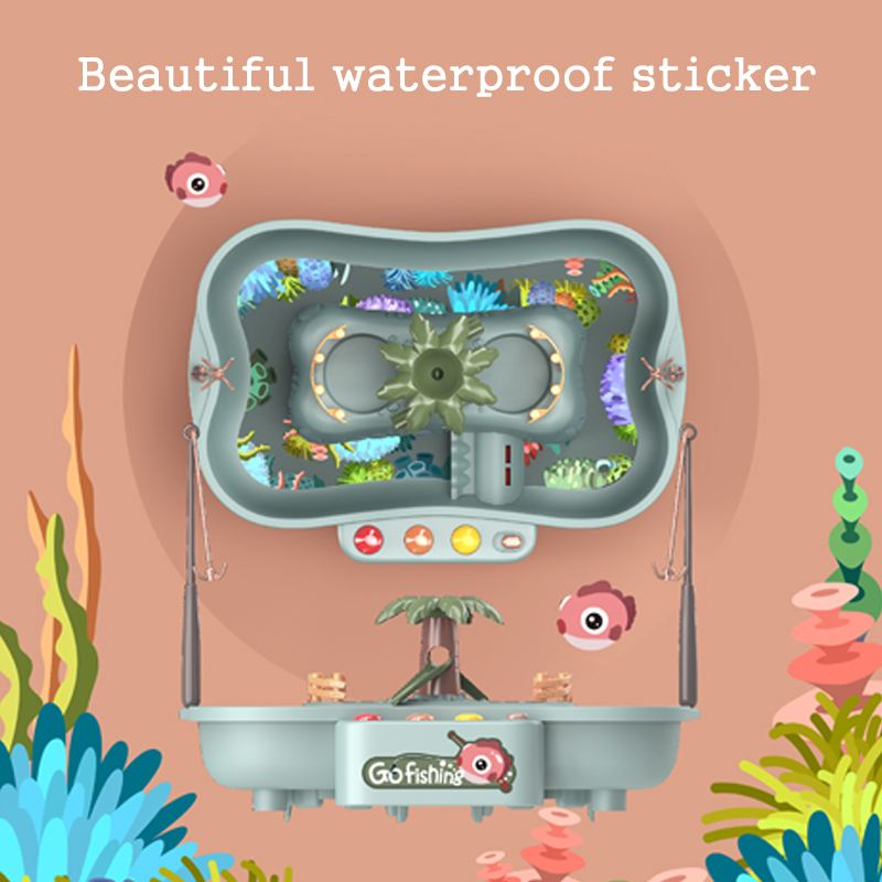 Rotating Fishing Game Set with attractive water-activated stickers