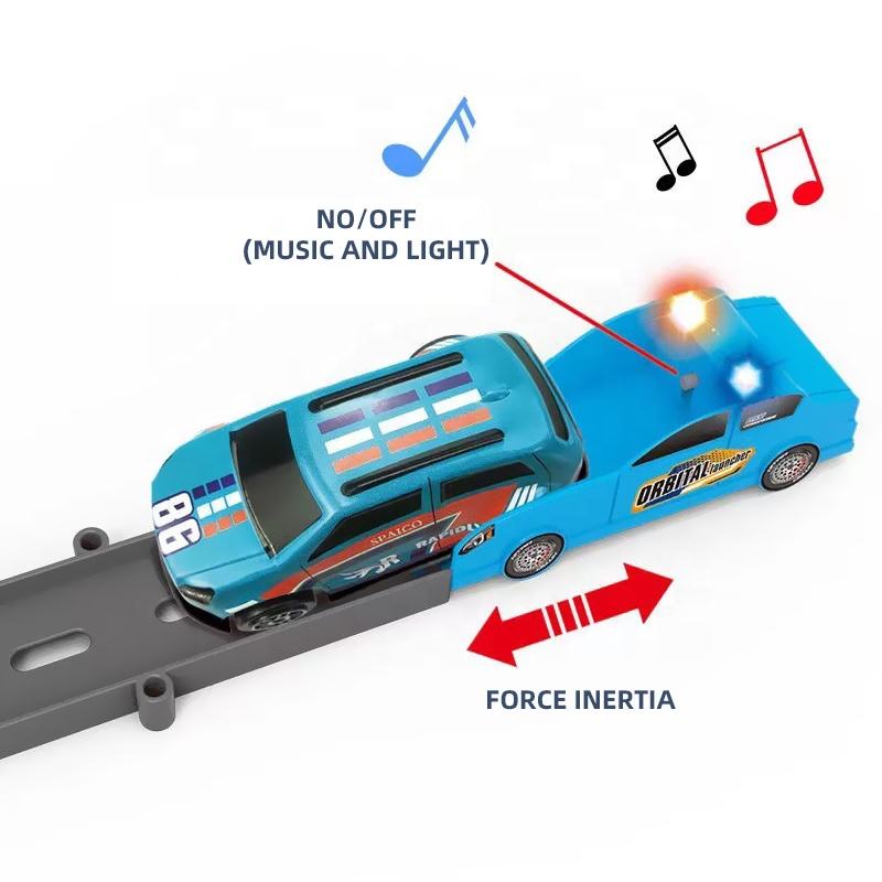 Switch and Usage Diagram for Pull Back Rail Car