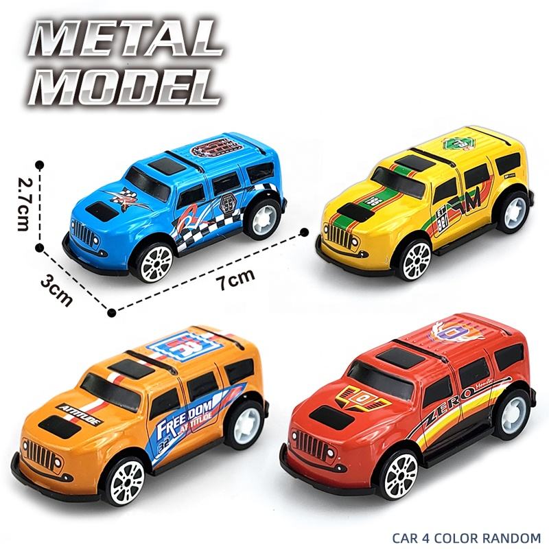 Dimensions of the Blue, Yellow, Orange, and Red Pull Back Rail Cars