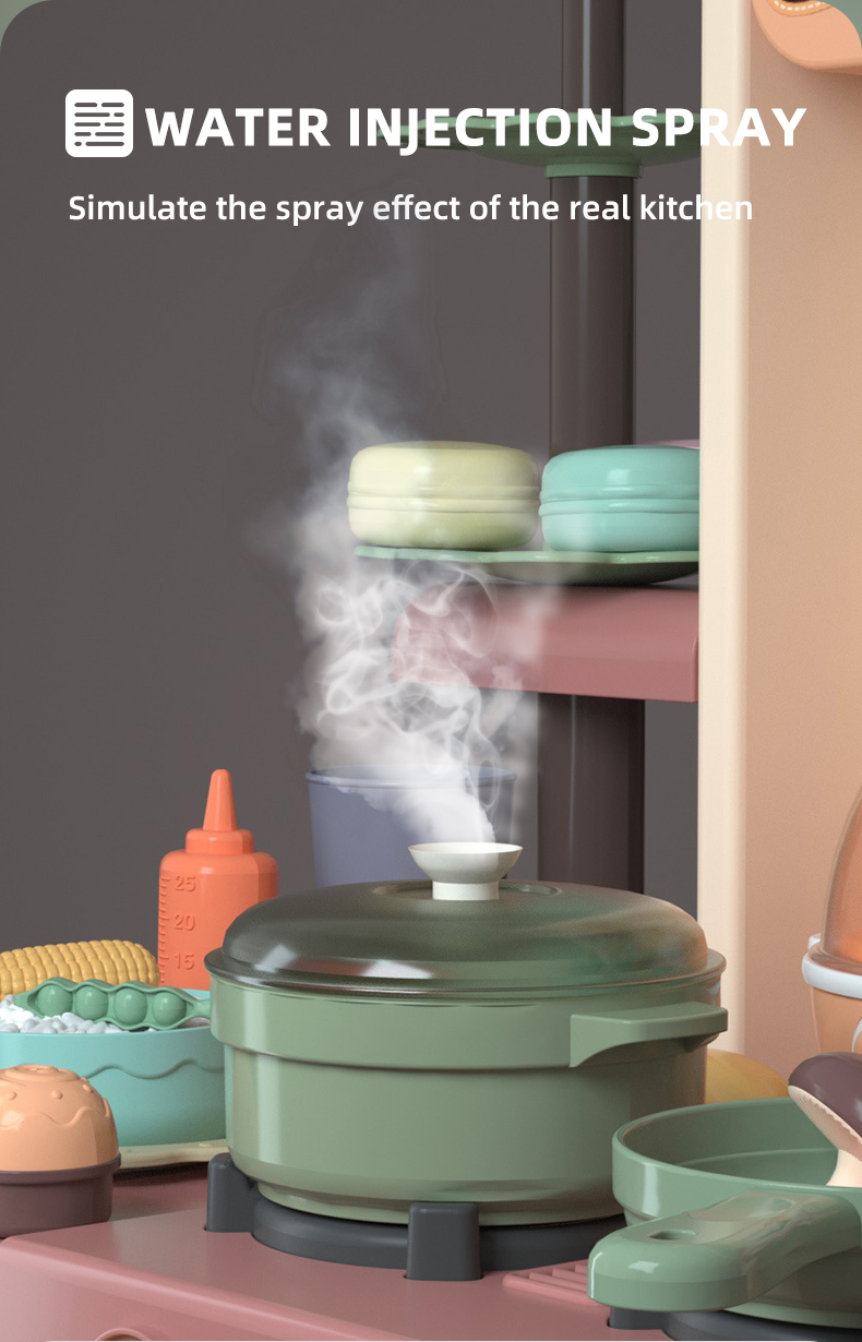 Kitchen Table toys can simulate the spray effects found in real kitchens