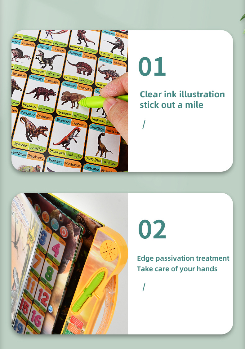 Steps 1 and 2 for Using the Dinosaur E-book