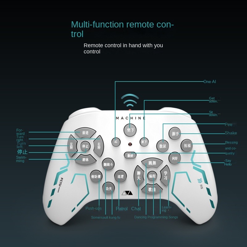 Intelligent AI Remote Control Water Bomb Dog: Remote Handle Button Function Guide