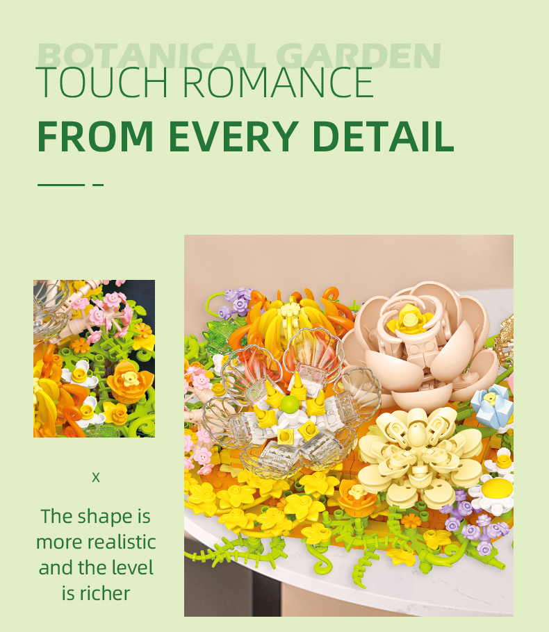 Every detail and sculptural layer of the Botanical Garden Dream Chaser Elf Building Blocks is richly detailed and lifelike