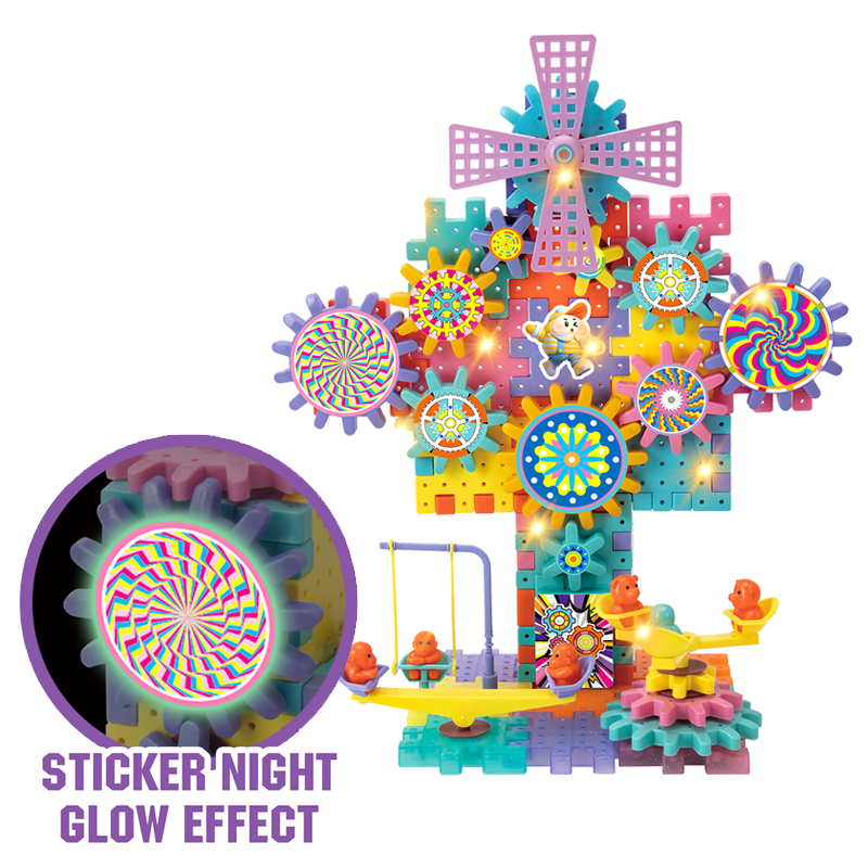 DIY Electric Building Blocks can be applied with glow-in-the-dark stickers for a night-glow effect