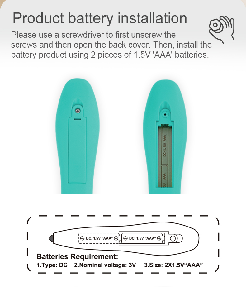 Battery Instructions and Feature Details for the Spanish Early Learning Intelligent Logic Learning Pen