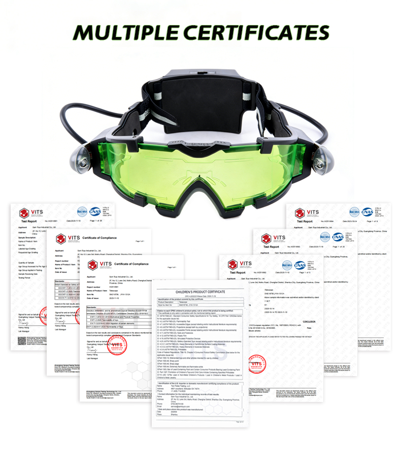 Toy Telescope and its seven product certification reports