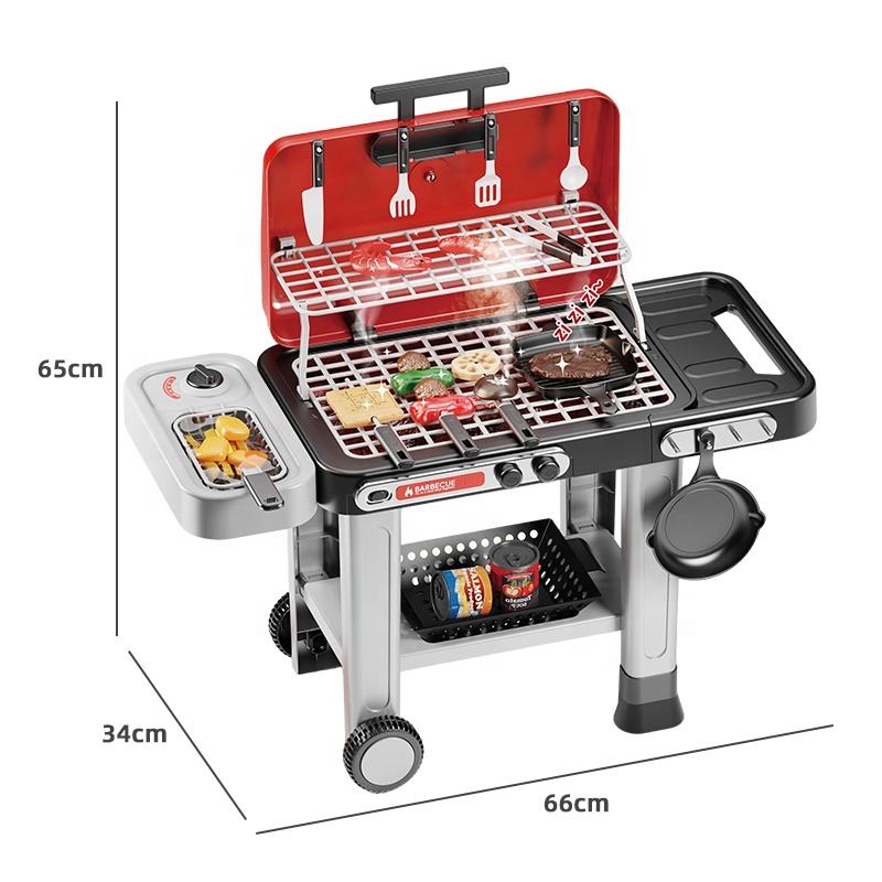 Dimensions of the Red Handcart Barbecue Grill Toy