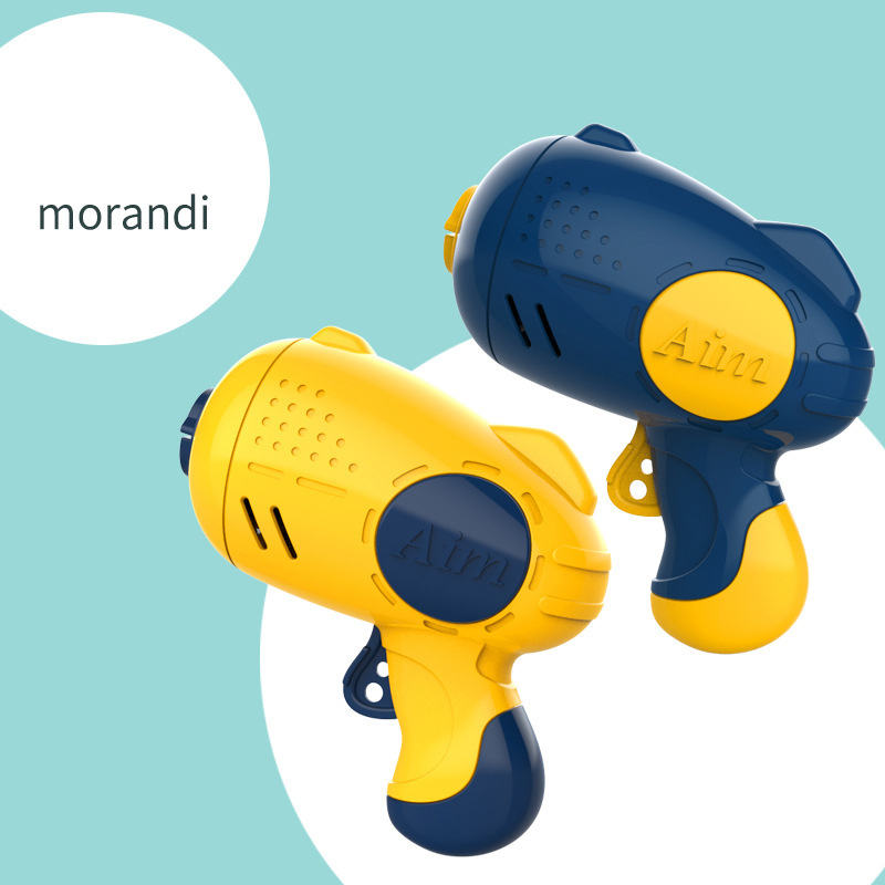 The Flying Saucer Gun comes in two Morandi-inspired colorways: yellow and deep blue