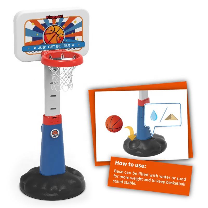 The base of the basketball stand can be filled with sand or water to add weight and ensure stability