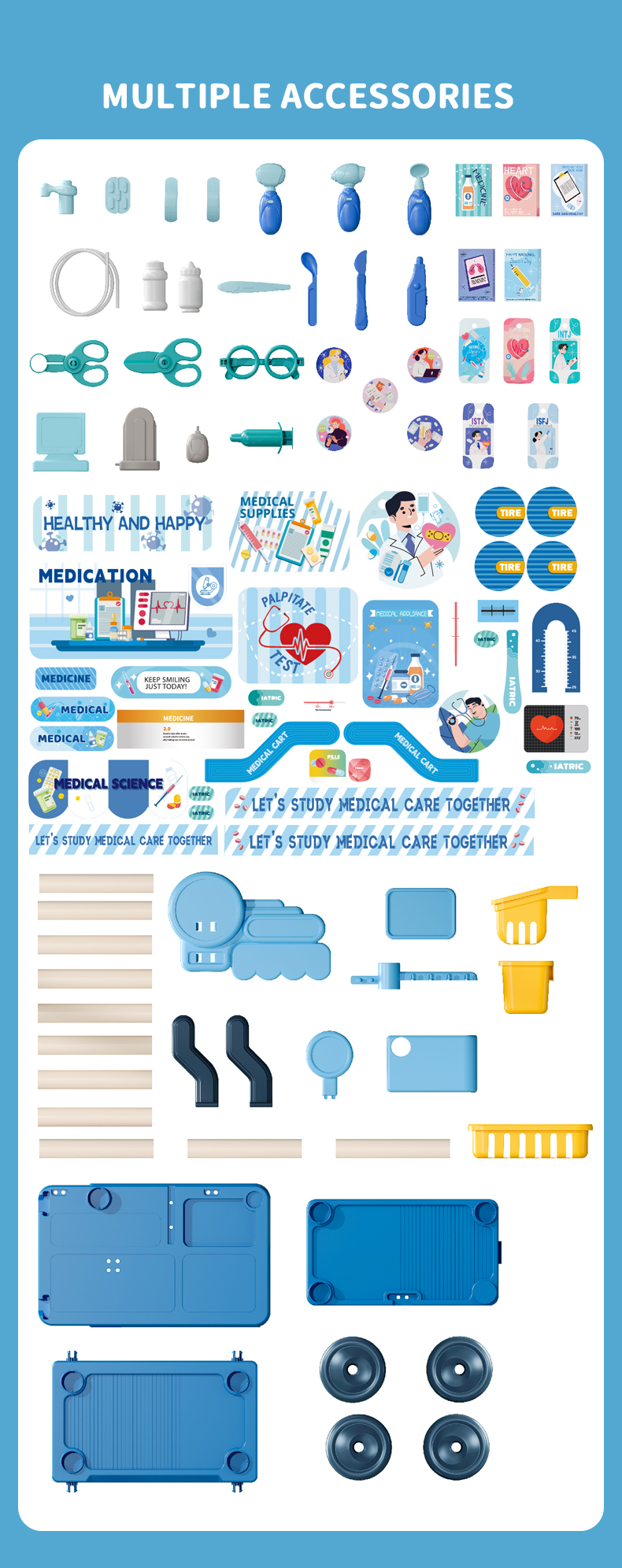 Accessories Display for Medical Cart Play House Toys