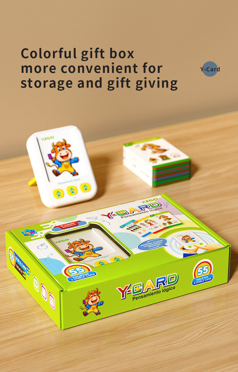 Castellano Card Learning Machine comes in a color gift box for easier storage and gifting