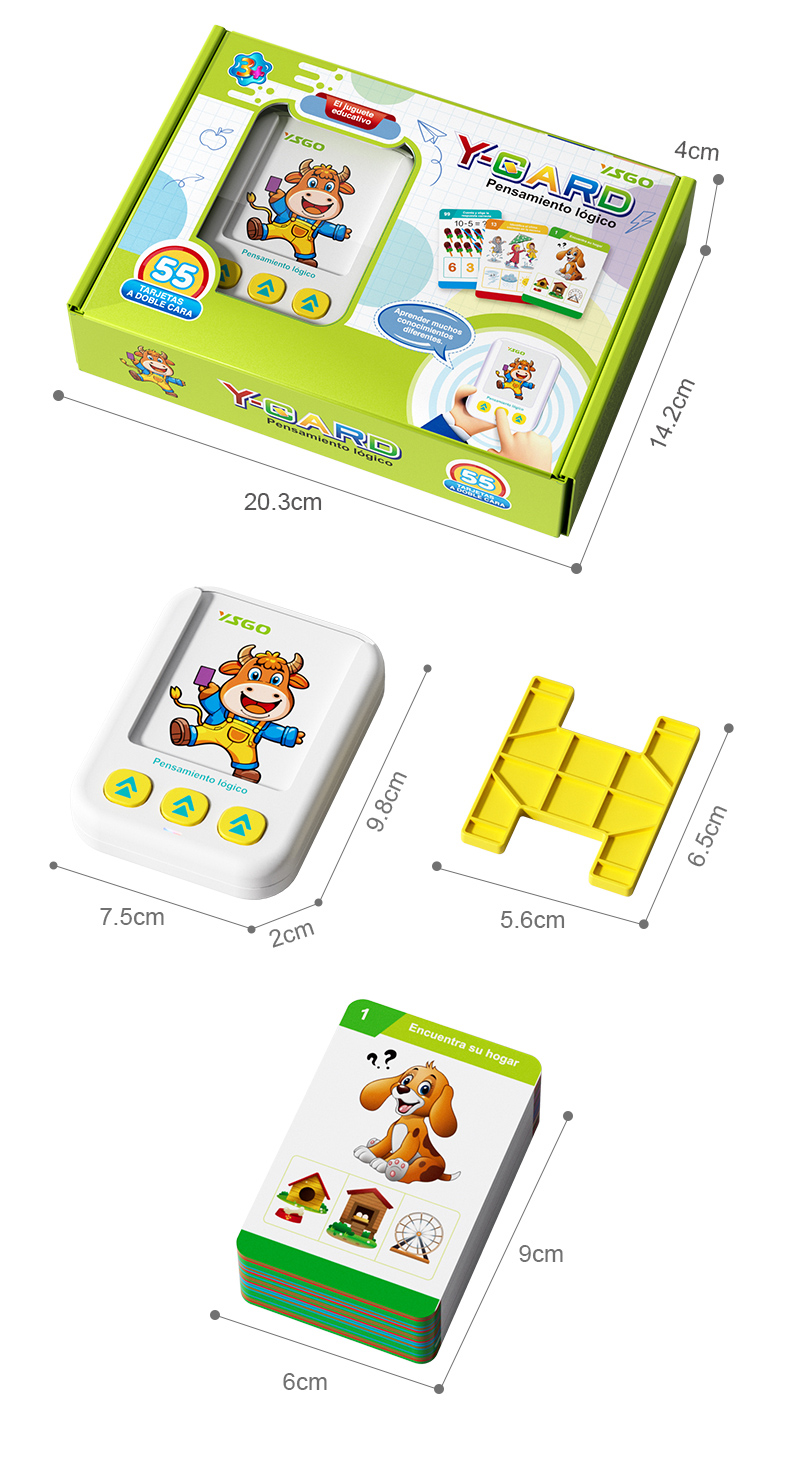 Product and Outer Packaging Dimensions for the Castellano Card Learning Machine