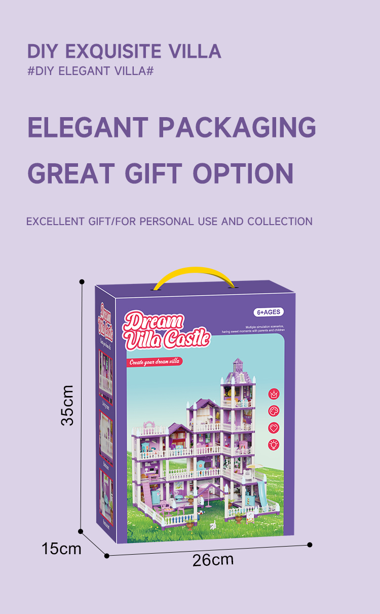 Outer packaging dimensions for DIY villa toys
