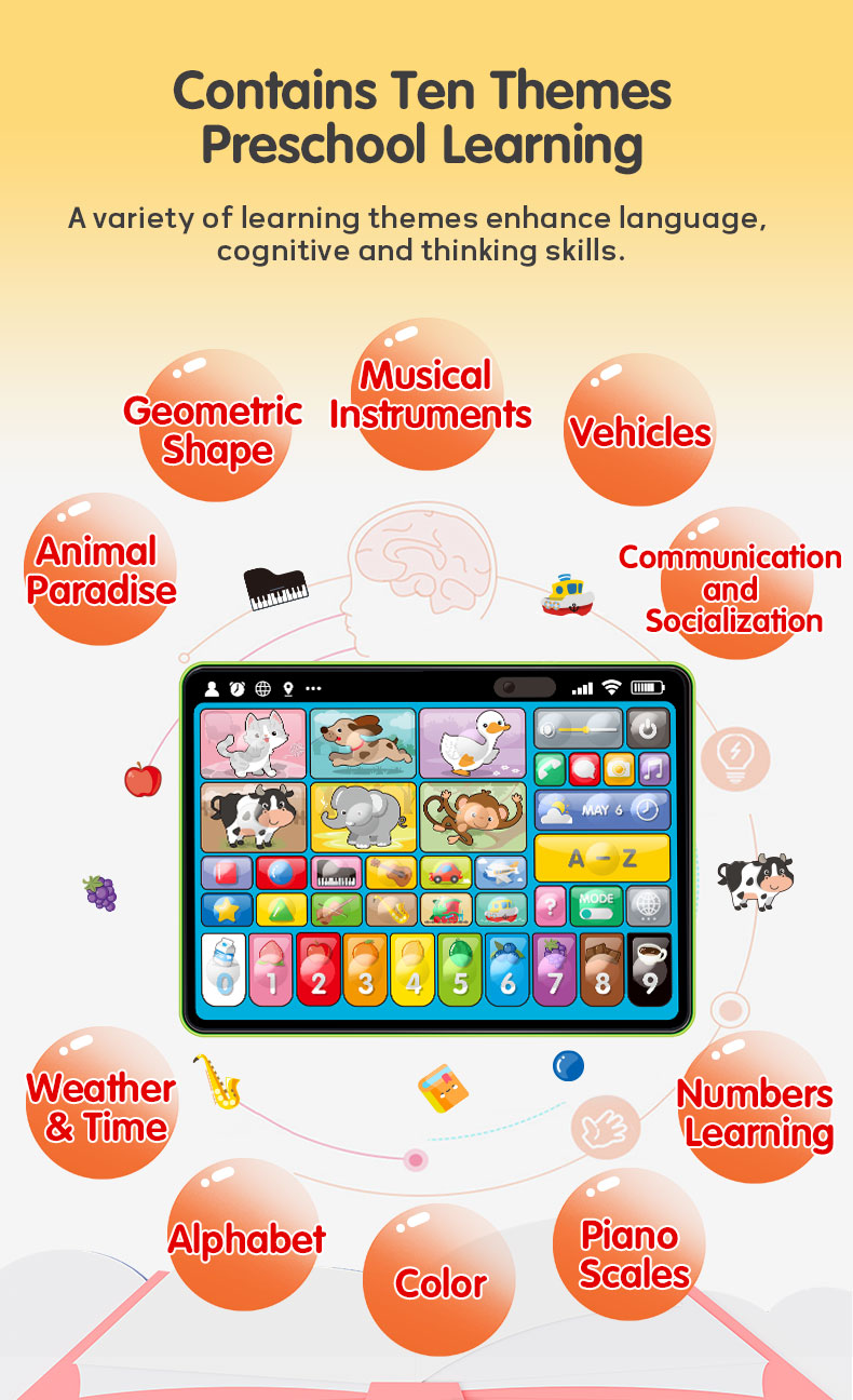 Tablet Learning Machine includes ten themed preschool education programs